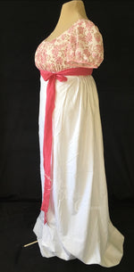 Load image into Gallery viewer, Pink Illusion Block Print Cotton Regency Jane Austen Day Dress Gown

